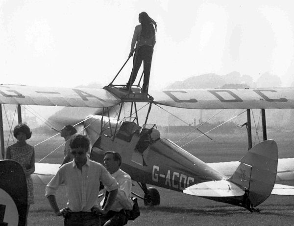 G-ACDC DH Tiger Moth post-WWII with wing walker