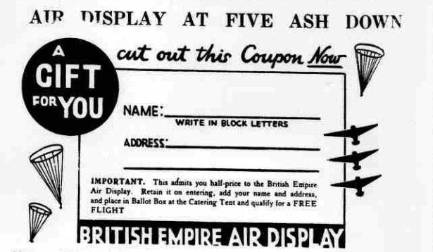 British Empire Air Display Coupon