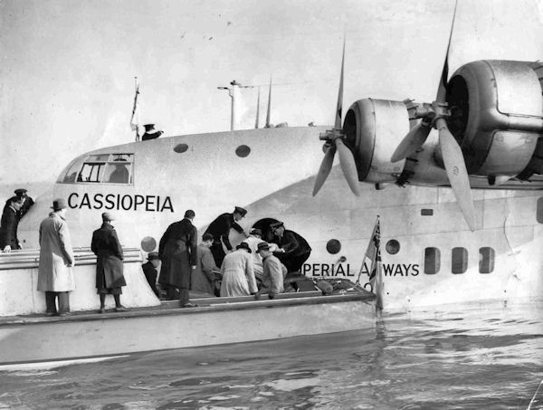 G-ADUX Shorts S23 Empire Imperial Airways Cassiopeia 27 Jan 1937 First Air Mail to Africa